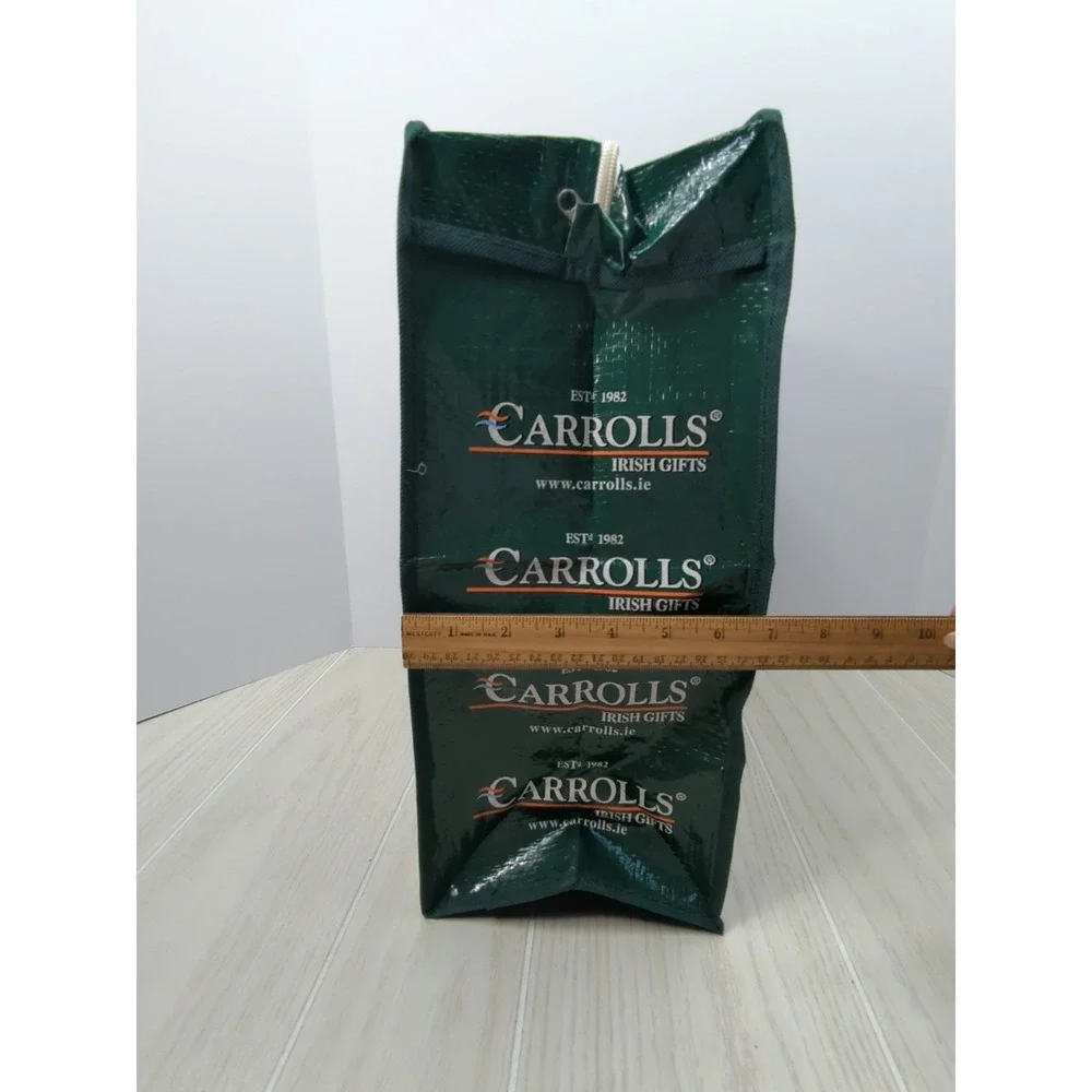 Ireland zippered top‎ plastic coated Shopping Bag Green Carrolls Irish Gifts